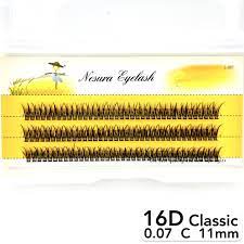 Вії Nesura Eyelash Classic 16D, 0.07, вигин С, 11мм, вії ластівки W
